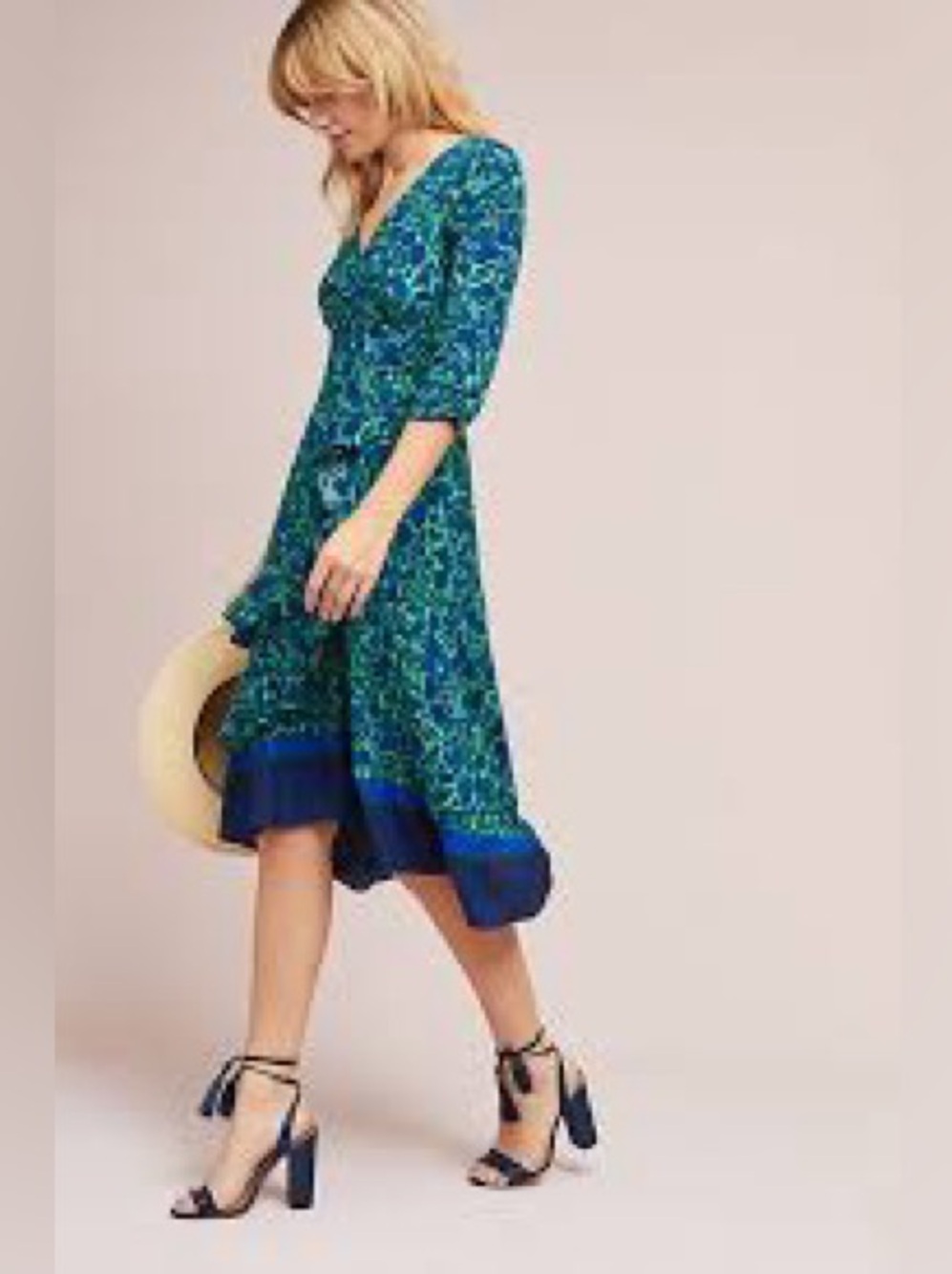 Maeve for Anthropologie Prunella Floral Ruched Wrap Dress Size 0